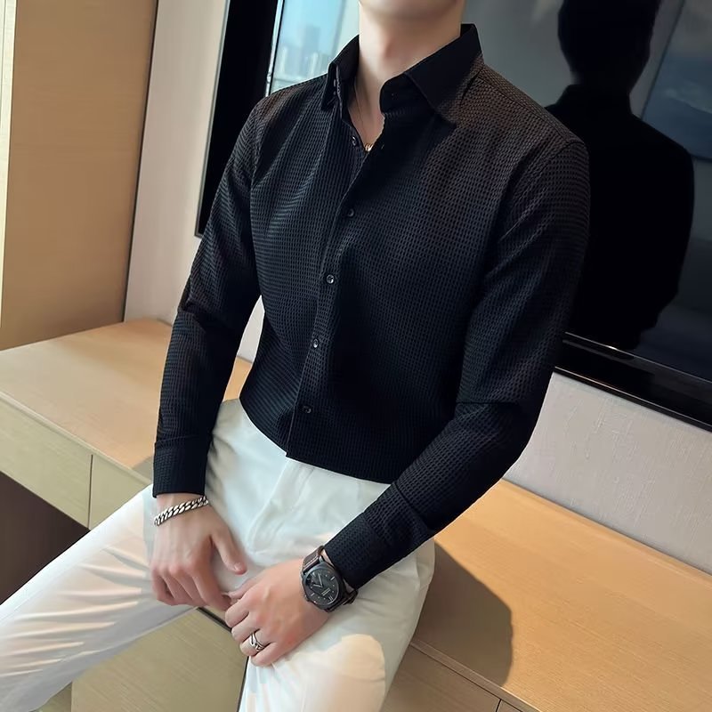 Men's Long-sleeved Business High-grade Slim Shirt