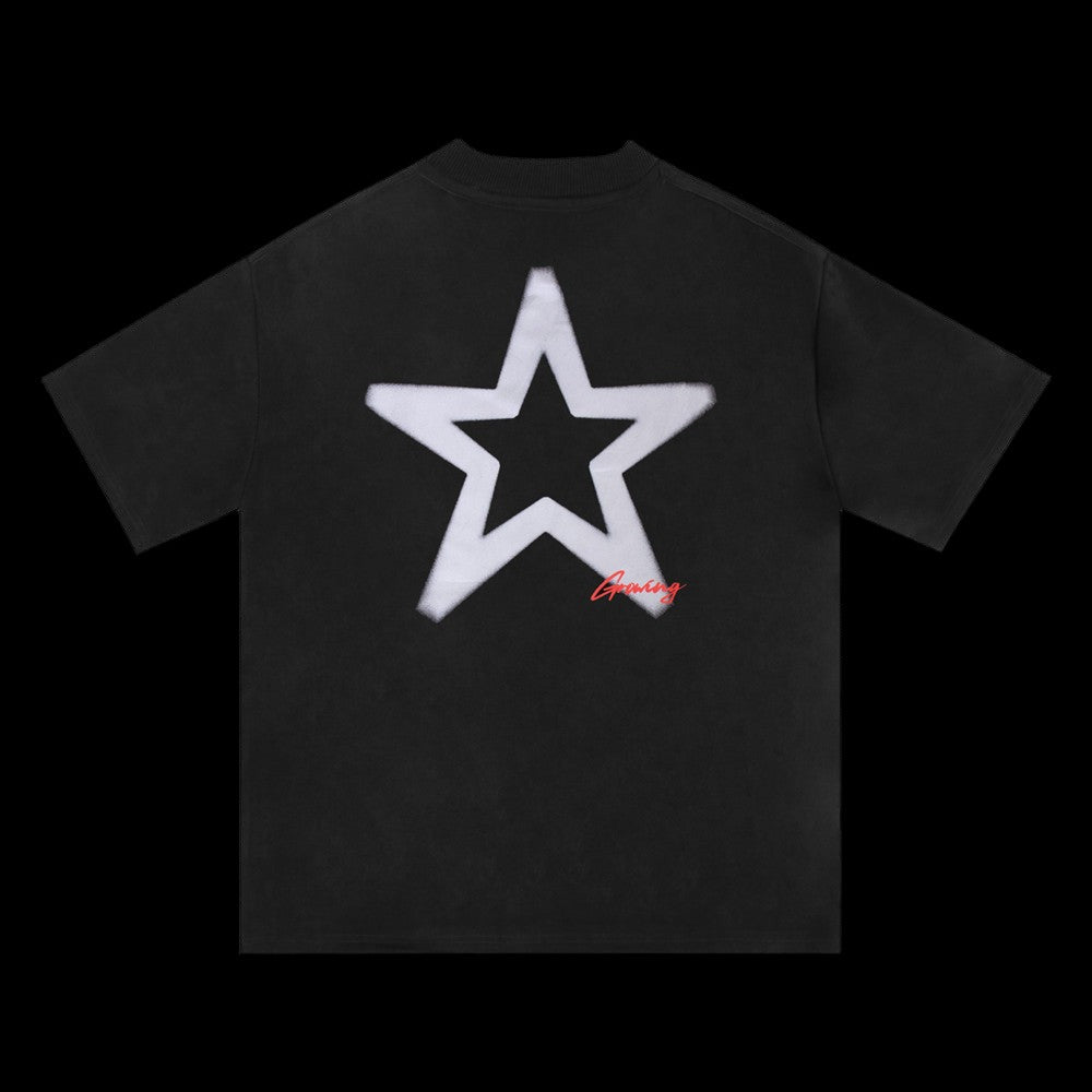 Fashion Five-pointed Star Printed T-shirt Men