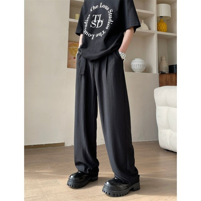 Ice Silk Cool Suit Pants For Men Draping Effect