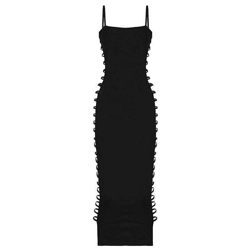 Club Side Hollowed-out Halter Dress