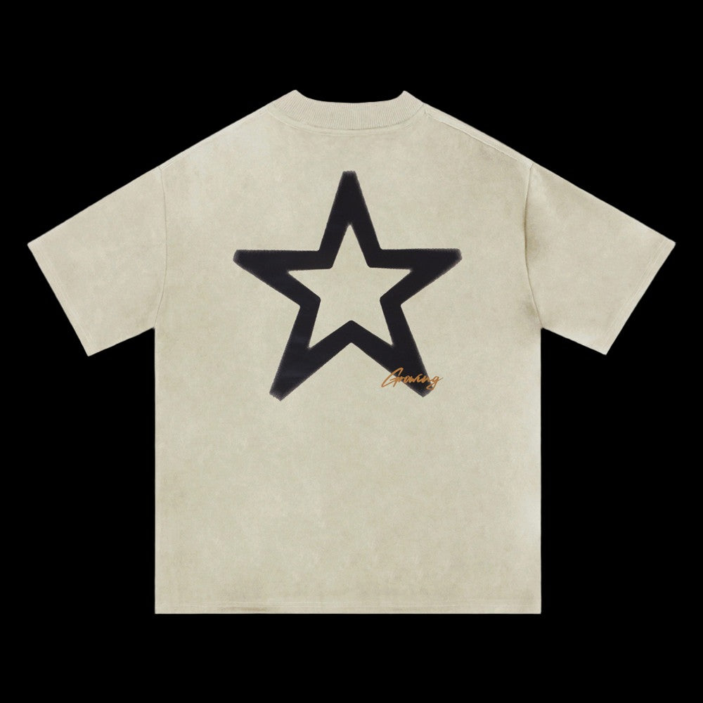 Fashion Five-pointed Star Printed T-shirt Men