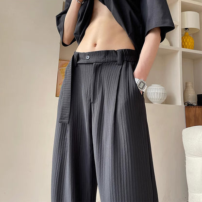 Ice Silk Cool Suit Pants For Men Draping Effect