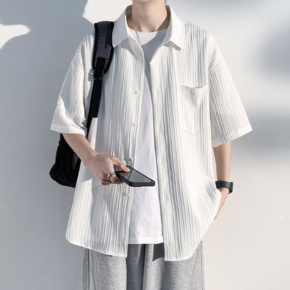 Men's Summer Casual Thin Solid Color Shirt