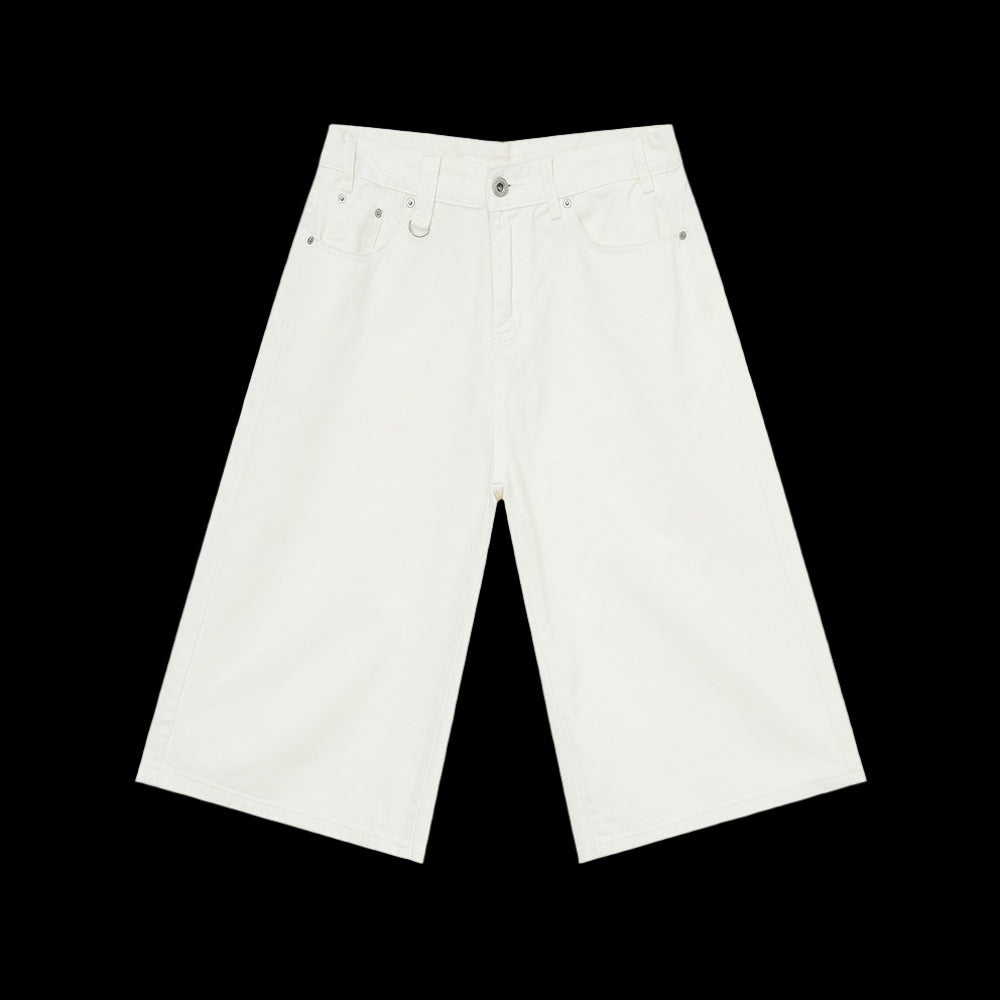 Retro Distressed Flared Cropped Pants For Men