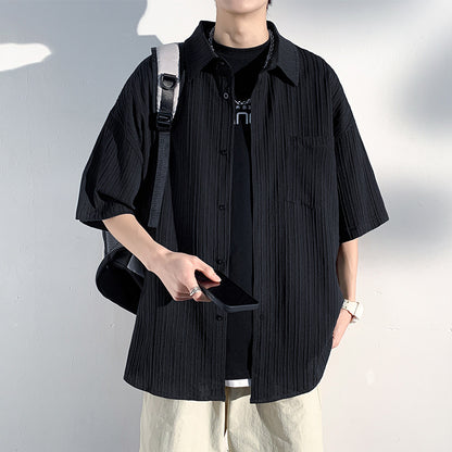 Men's Summer Casual Thin Solid Color Shirt