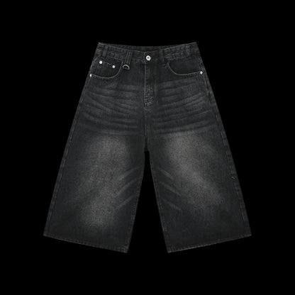 Retro Distressed Flared Cropped Pants For Men