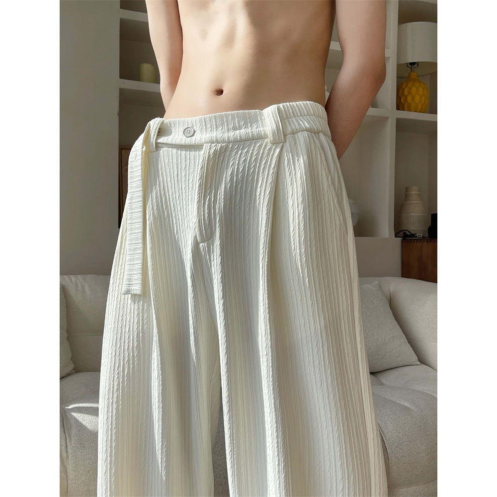 Ice Silk Cool Suit Pants For Men Draping Effect