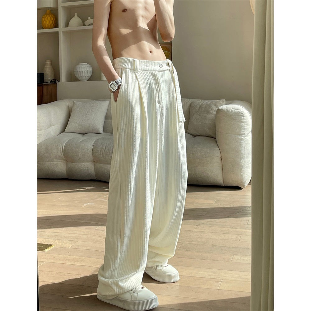 Ice Silk Cool Suit Pants For Men Draping Effect