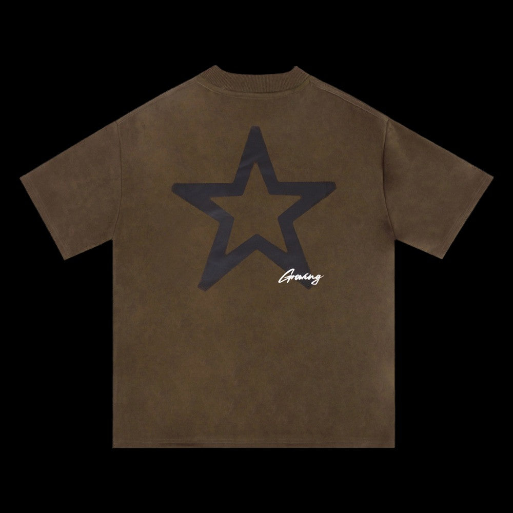 Fashion Five-pointed Star Printed T-shirt Men